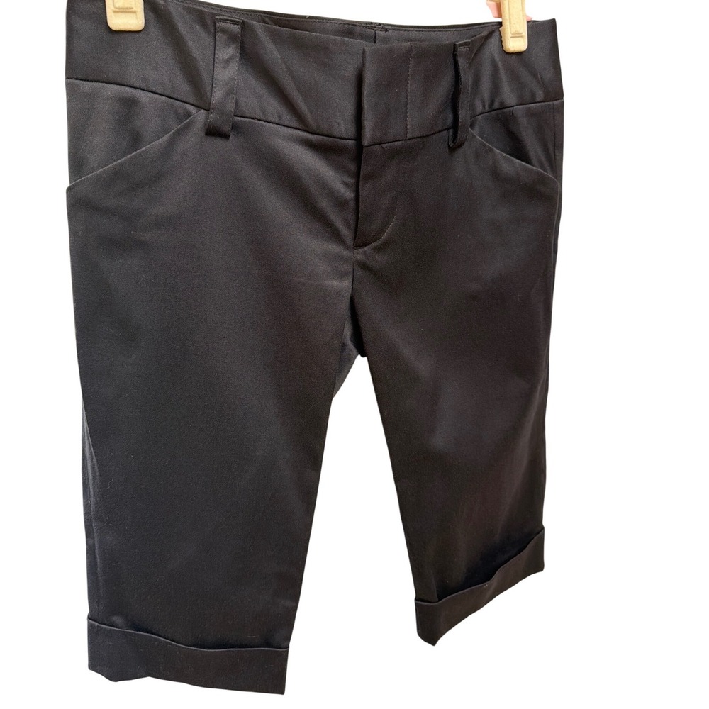 NWT Olivia + Grace Stacey Bendet Black Cropped Bermuda Pants Size 4 $198